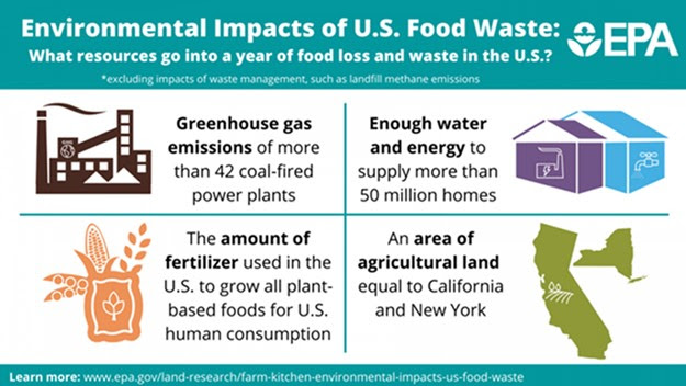 Environmental Impacts of Food Waste: What resources go into a year of food loss and waste in the U.S.?