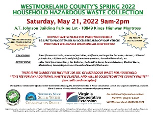 Westmoreland County Spring 2022 Household Hazardous Waste Collection