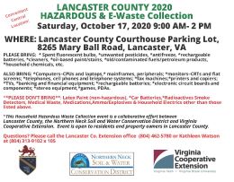 Lancaster County Household Hazardous Waste and E Waste Collection in October