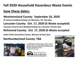 NNSWCD Hazardous Waste Collection Events, Update