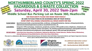 Northumberland County Spring 2022 Hazardous Waste & E-Waste Collection