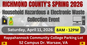Richmond County Spring Household Hazardous & Electronic Waste Collection – April 11